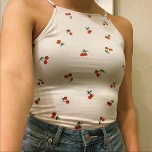 cherry halter top